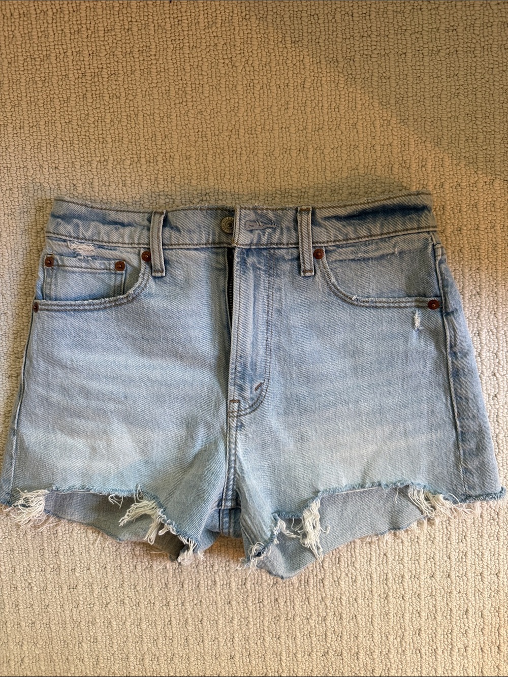 Abercrombie & Fitch Light Wash Denim Cutoff Shorts
